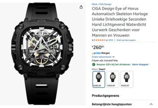 CIGA Design Eye of Horus Automatisch Skeleton Horloge