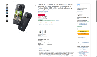 Cámara Insta360 X3 por $4,999 | Oferta Amazon