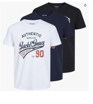 Jack & Jones T Shirt 3-Pack Logo O-Neck desde 14,64€