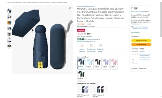 Paraguas de Bolsillo 2 en 1 para Lluvia y Sol por $150 | Oferta Amazon
