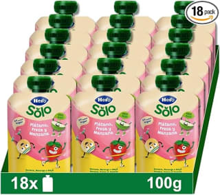 Hero Bolsitas con Plátano, Fresa y Manzana. Pack de 18 x 100 g por 9,33€