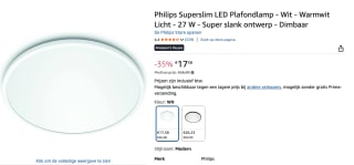 Philips Superslim plafonnière - warmwit licht - 15W voor €17,38 bij Amazon