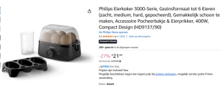 Philips Eierkoker 3000-Serie voor €21,99 bij Amazon