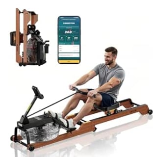 VEVOR Wooden Water Rowing Machine with LCD Monitor – £245.99