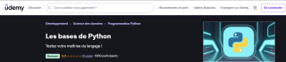 Cours en ligne Les bases de Python à 17,08€