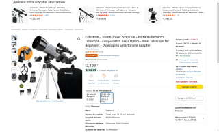 Telescopio Celestron 70mm Travel Scope DX por $2,199 | Amazon