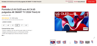 Smart TV LG AI OLED evo AI C4 65" 4K 2024 por $18,049