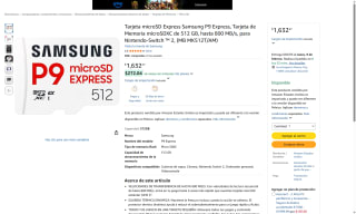 MicroSD Express Samsung 512GB por $1,633 | Amazon