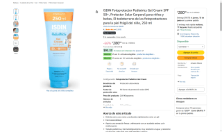 Protector Solar ISDIN SPF 50+ por $280 | Oferta Amazon