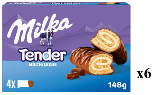 6 Unidades de MILKA Tender barritas rellenas de chocolate con leche por 10.02€