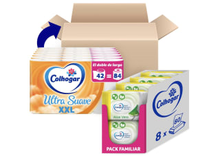 COLHOGAR pack de papel higiénico ultra suave xxl x42 y húmedo aloe vera x640