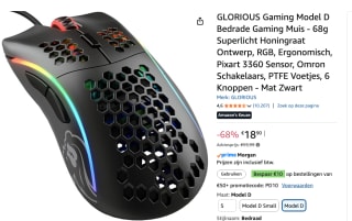 GLORIOUS Gaming Model D Bedrade Gaming Muis voor €18,90 met Amazon prime
