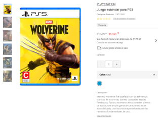 Marvel's Wolverine PS5 por $1,359 | Oferta Liverpool