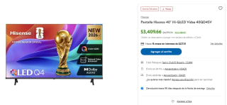 Pantalla Hisense 40" QLED por $3,069 | Sam's Club