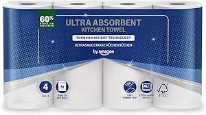 Amazon Ultra Absorbent TAD Kitchen Roll, 4 Rolls (Pack of 1) - £2.71 S&S