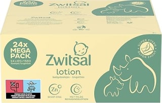 Zwitsal Lotion Billendoekjes - 24 x 65 stuks voor €28,47 bij Amazon