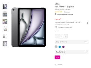 iPad Air M3 11" 128GB Gris Espacial por $10,979 | Oferta Liverpool
