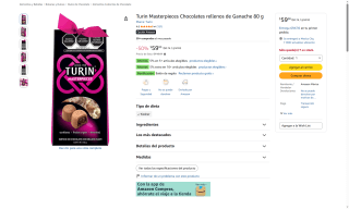 Turin Bombones 80g por $59 | Oferta Amazon