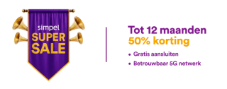 50% korting op alle abonnementen bij Simpel