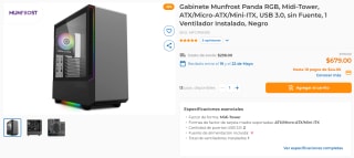 Gabinete Munfrost Panda RGB 1 Ventilador por $659 | CyberPuerta
