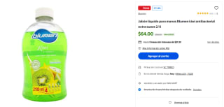 Jabón Líquido Blumen Kiwi 2.1L Antibacterial por $64 | Walmart