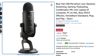 Blue Yeti USB Microfoon voor €65,05 dmv code bij Amazon