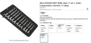Wera Steekringsleutelset Joker Sleutelbreedte: 8 mm - 19 mm, 11 -delig voor €198,27