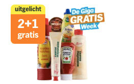 2+1 gratis op Alle A-merk snacksauzen bij de AH