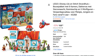 LEGO Disney - Lilo en Stitch strandhuis voor €44,99 bij Amazon