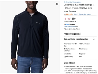 Columbia - Klamath Range II - Fleece voor €19,49 bij Amazon