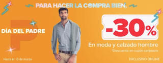 Día Padre Carrefour en ropa hasta 50% + 30% EXTRA en cupón compra