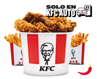 KFC menú 5 piezas 5 alitas y 2 patatas medianas por 13.99€.