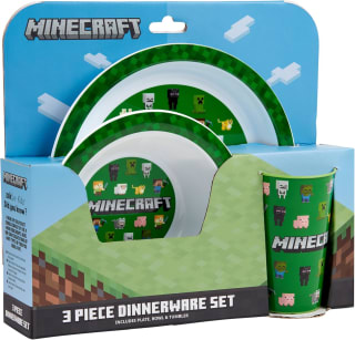 Minecraft / Rainbow High - Kids 3 Piece Tableware Dinner Set with Dinner Plate, Bowl