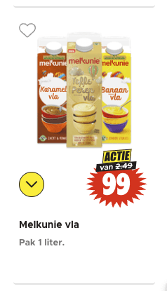 Melkunie vla voor 99 cent