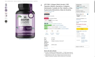 Suplemento LIFE 360+ Collagen Biotin por $268 | Oferta Amazon