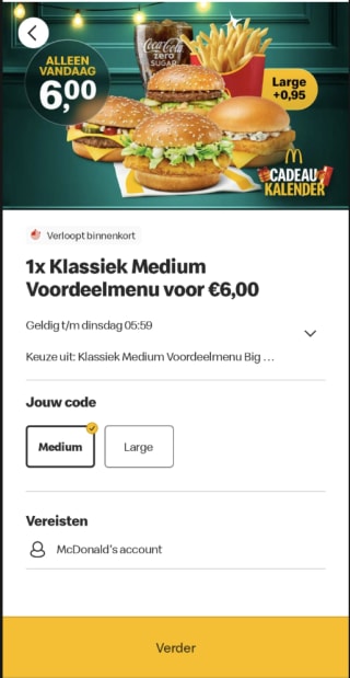 Diverse aanbieding in de maand december bij Mc Donalds