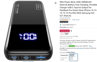 INIU Power Bank, 65W 20000mAh voor €20,10 dmv code bij Amazon