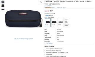 EASTPAK Oval XL Single pennenetui voor €9,10 bij Amazon