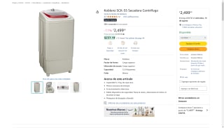 Secadora Centrifuga 5,5kg por $2,499 | Oferta Amazon