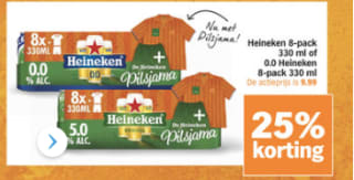 25% korting op Alle Heineken multipacks of kratten* + gratis Pilsja bij de AHma