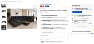 Sala esquinera en U Corbel (gris Oxford) por $13,669 en Walmart