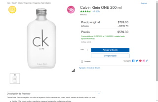 Perfume Calvin Klein One por $559 | Oferta Costco