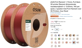 2 Kg eSUN PLA filament 1.75mm voor €15,50 bij Amazon
