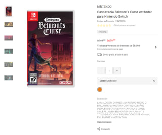 Castlevania Belmont's Curse para Switch por $679 | Oferta Liverpool