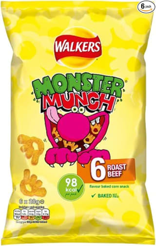 Walkers Monster Munch Roast Beef 6-Pack £1.50