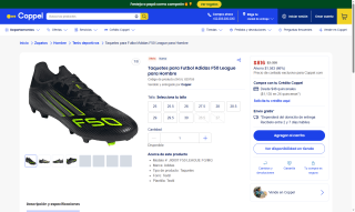 Taquetes Adidas F50 League por $816 | Coppel