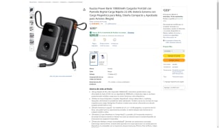 Kuulaa 10000mAh Cargador Rápido 22.5W $350 | Oferta Amazon
