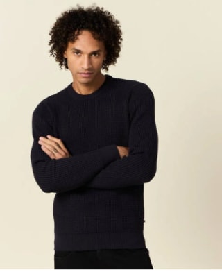 Pull éco-responsable bleu foncé homme à 15,99€