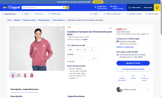 Sudadera Champion Entrenamiento por $365 | Coppel