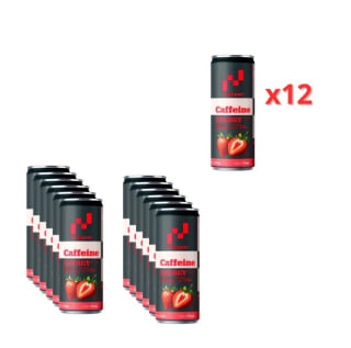 Pack 12×33cl Nutrisport Caffeine 14pmg sabor fresa por 7.99€.